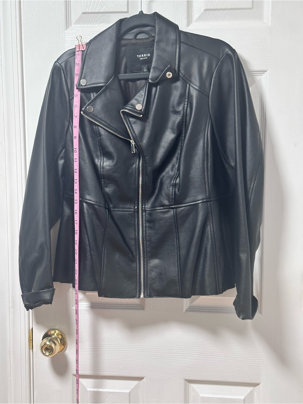 Torrid Black Faux Leather Moto Jacket - Peplum